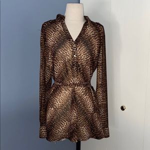 Animal Print Button Down Tunic